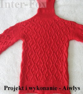 Wełniany sweter.  Projekt i wykonanie - Aiwlys  