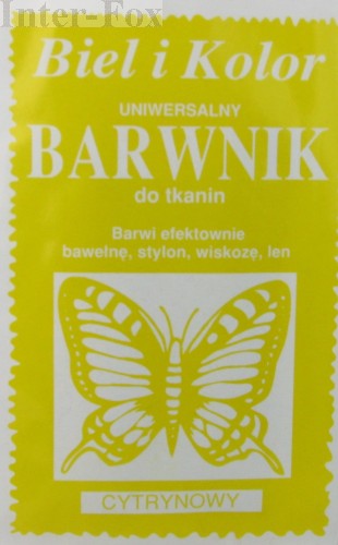 Barwnik do tkanin, uniwersalny kolor cytrynowy