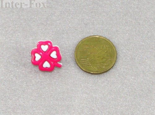 guzik, różowo-biała konieczynka