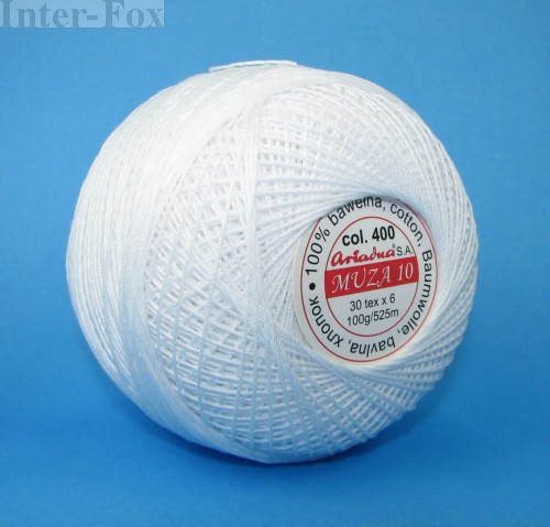 Kordonek Muza 10 col. 400 biały