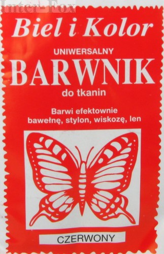 Barwnik do tkanin, uniwersalny kolor czerwony