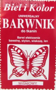 Barwnik do tkanin, uniwersalny kolor wiśniowy