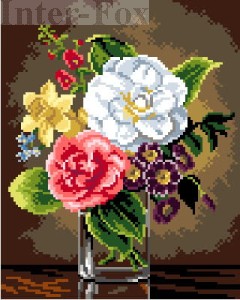 Kanwa 24 x 30 cm, 3108 Martwa natura z kwiatami.