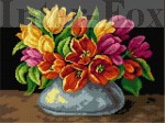 Zestaw muliny Ariadna - do kanwy 2566 30 x 40 cm,  Tulipany w wazonie.