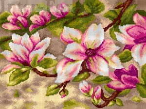 Kanwa 30 x 40 cm, 2714 Kwitnąca magnolia.