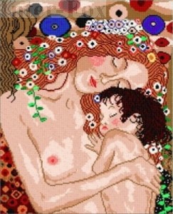 Zestaw muliny Ariadna - do kanwy 1212 G. Klimt - Macierzyństwo.