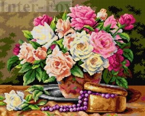Kanwa 40 x 50 cm, 2645 Klasyczne róże.