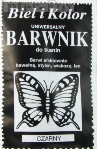 Barwnik do tkanin, uniwersalny kolor czarny