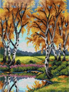 Zestaw muliny Ariadna - do kanwy 30 x 40 cm, 3163 Jesienny pejzaż.