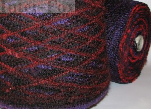 Boucle Print, 1,6kg (2zł-100g)w kolorach jesienno-śliwkowych