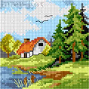 Kanwa 15 x 15 cm, Kanwa 2613 Cztery pory roku - wiosna.
