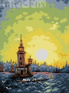 Zestaw muliny Ariadna - do kanwy 30 x 40 cm, 2664 I. K. Ajwazowski - Wieża Leandra - Kiz Kulesi.