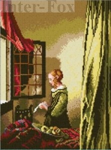 Kanwa 30 x 40 cm, 1812 J. Vermeer - Czytająca.