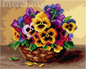Kanwa 24 x 30 cm, 3183 Kosz z bratkami.