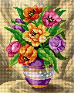 Kanwa 24 x 30 cm, 2572 Bukiet tulipanów.