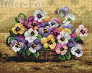 Kanwa 24 x 30 cm, 2213 Kosz bratków.