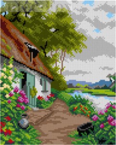 Zestaw muliny Ariadna - do kanwy 3238 L.A. Knight - Domek nad rzeką.