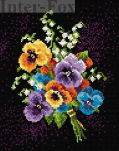 Kanwa 24 x 30 cm, 1972 Bukiet bratków.