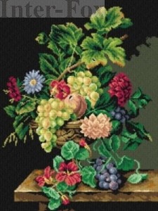 Kanwa 40 x 50 cm, 2509 Jean-Claud Rubellin - Owoce i kwiaty.