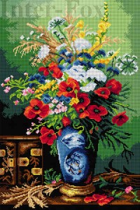 Kanwa 40 x 60 cm, 3218 A. J. Kreyder - Martwa natura z polnymi kwiatami.