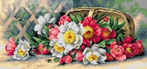 Kanwa 24 x 51 cm, 2675 R. Maucherat de Longpre - Kwiaty Maja.
