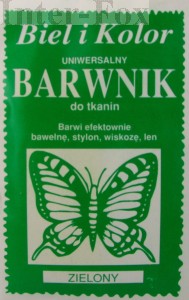 Barwnik do tkanin, uniwersalny kolor zielony