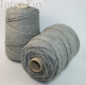 Sznurek bawełniany do makramy, 5mm-100mb M730 popiel