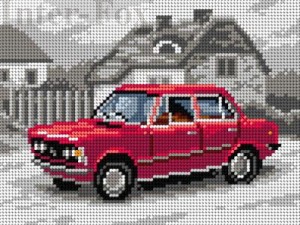 Kanwa 18 x 24 cm, 3360  Fiat 125P.