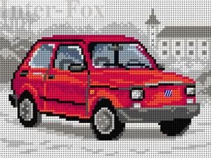 Kanwa 18 x 24 cm, 3321 Zabytkowy samochód - Fiat 126P