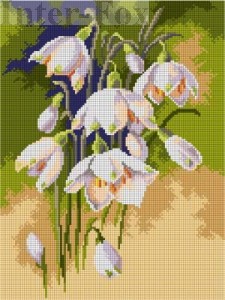 Kanwa 30 x 40 cm, 3462 Catherine Klein - Śnieżyce wiosenne