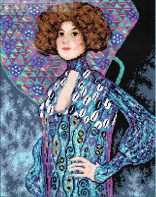 Kanwa z nadrukiem G. Klimt - Portret Emilie Floege.jpg