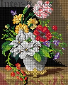 Kanwa 24 x 30 cm, 3375 Eloise Bruyere - Wazon z kwiatami