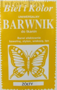 Barwnik do tkanin, uniwersalny kolor żółty
