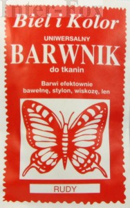 Barwnik do tkanin, uniwersalny kolor rudy