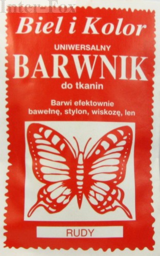Barwnik do tkanin, uniwersalny kolor rudy