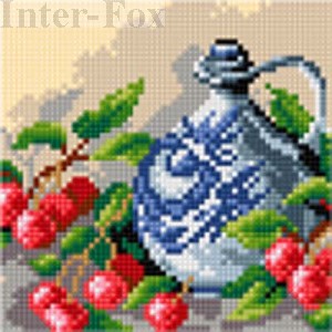 Kanwa 15 x 15 cm, 2359 Karafka z czereśniami.