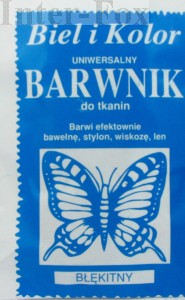 Barwnik do tkanin, uniwersalny kolor błękitny