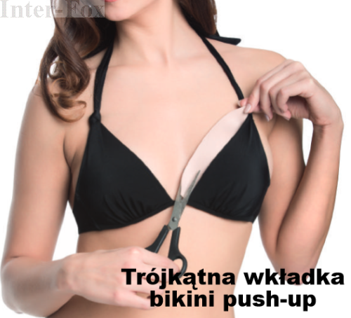 Trójkątna wkładka bikini push-up, kolor beżowy, rozmiar D