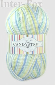 Candystripe nr 436 (biały, żółty, niebieski, miętowy) 