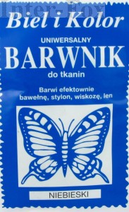 Barwnik do tkanin, uniwersalny kolor niebieski