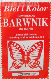 Barwnik do tkanin, uniwersalny kolor czerwony