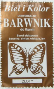 Barwnik do tkanin, uniwersalny kolor złoty