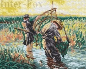 Zestaw muliny Ariadna - do kanwy 1989 L. Wyczółkowski - Rybacy brodzący.