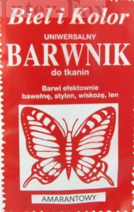 Barwnik do tkanin, uniwersalny kolor amarantowy