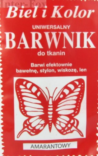 Barwnik do tkanin, uniwersalny kolor amarantowy